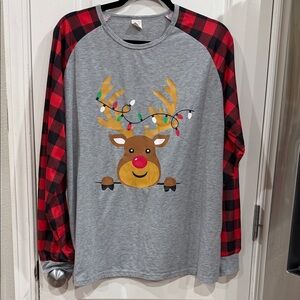 Reindeer Christmas Raglan Shirt